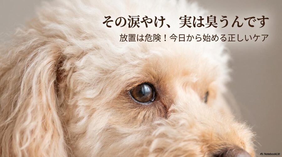 涙やけがなく、目の周りが真っ白で清潔なトイプードルの顔のアップ。この記事のテーマである「トイプードルの涙やけの臭い対策と正しいケア」を象徴する一枚。