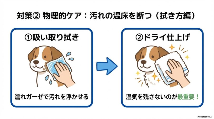 歯垢と歯石の違いの図解。時間経過による変化とケアの難易度を、VS図で表現した画像。
