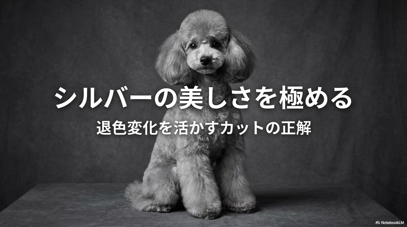 ラムクリップで気品あふれるプラチナシルバーのトイプードル。この記事のテーマである「トイ プードル シルバー カット」の完成形を象徴する一枚。