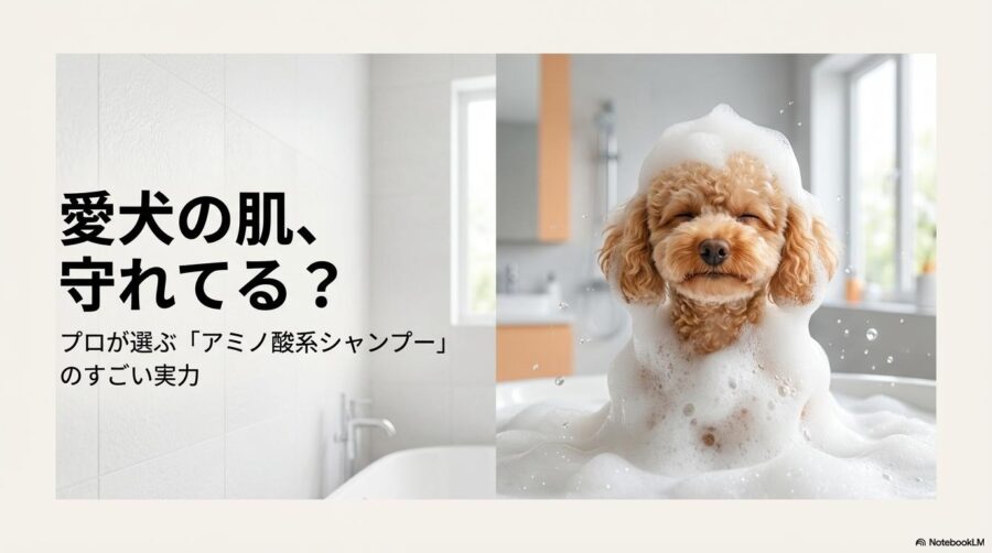 泡で優しく洗われるトイプードル。この記事のテーマである「トイプードル 臭い シャンプー」の選び方として、皮膚バリアを守るアミノ酸系ケアを象徴する一枚。