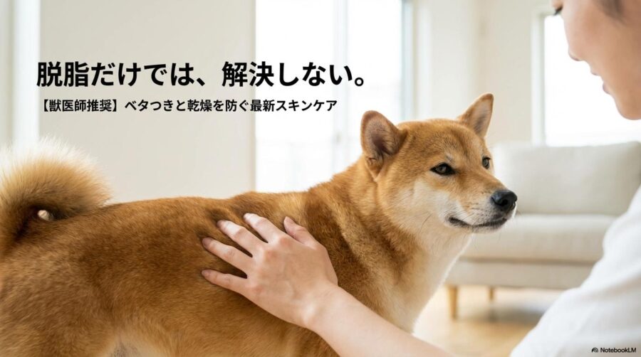 清潔で健やかな肌を保つ柴犬と飼い主。この記事のテーマである「柴犬 獣 臭い」対策として、脱脂と保湿を組み合わせた新しいケアを象徴する一枚。