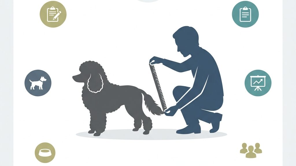 断尾していないトイプードルのしっぽの長さを確認する飼い主