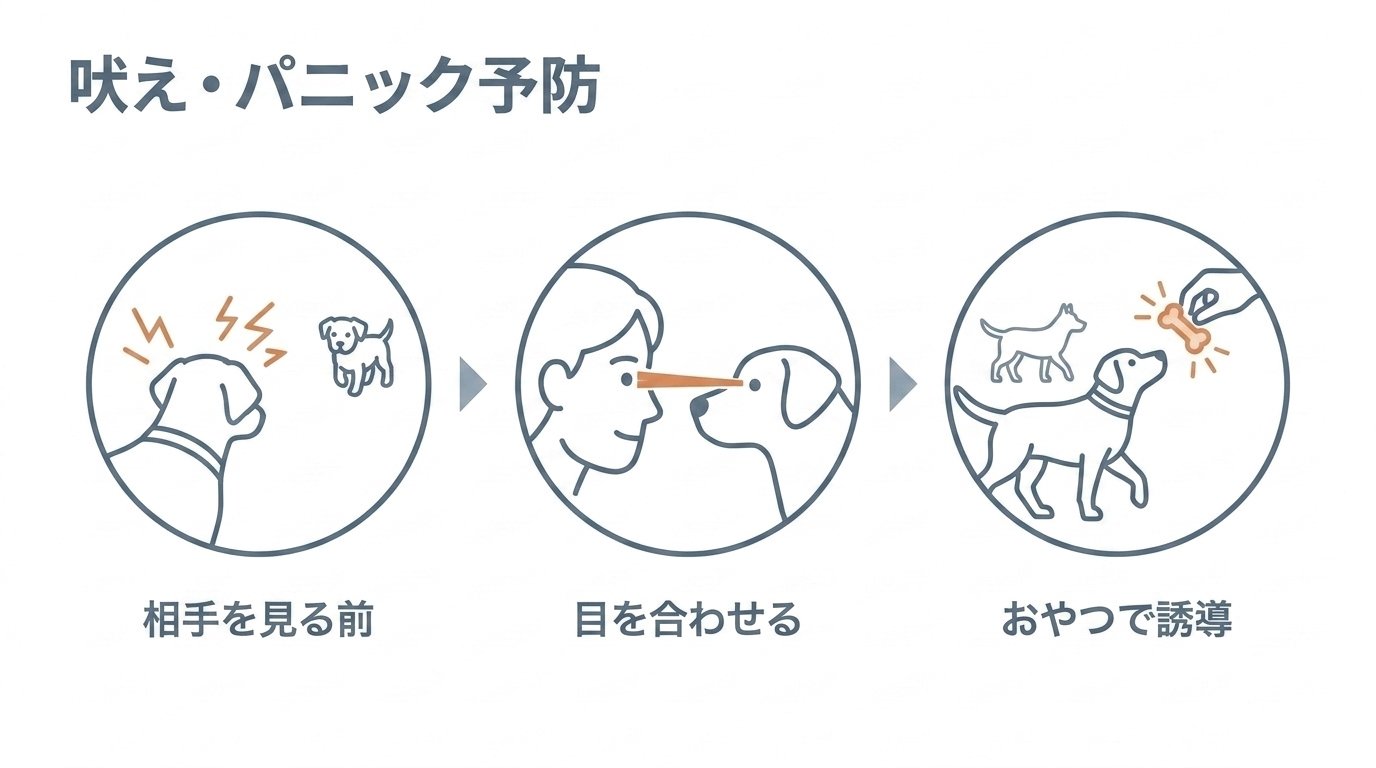 すれ違い時のアイコンタクト誘導フォーカストレーニング