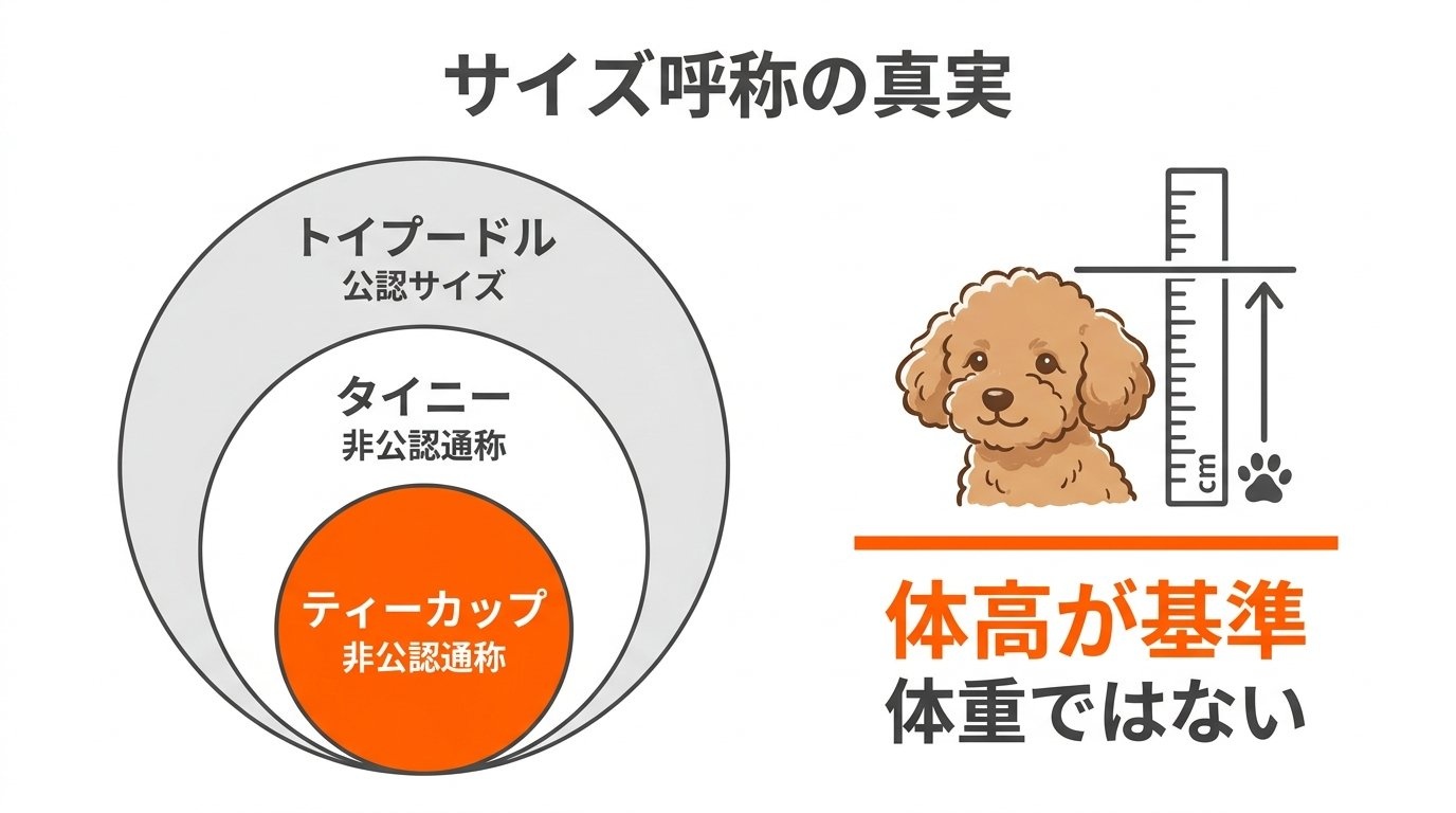 トイ・タイニー・ティーカップのサイズ呼称と公認血統書の真実