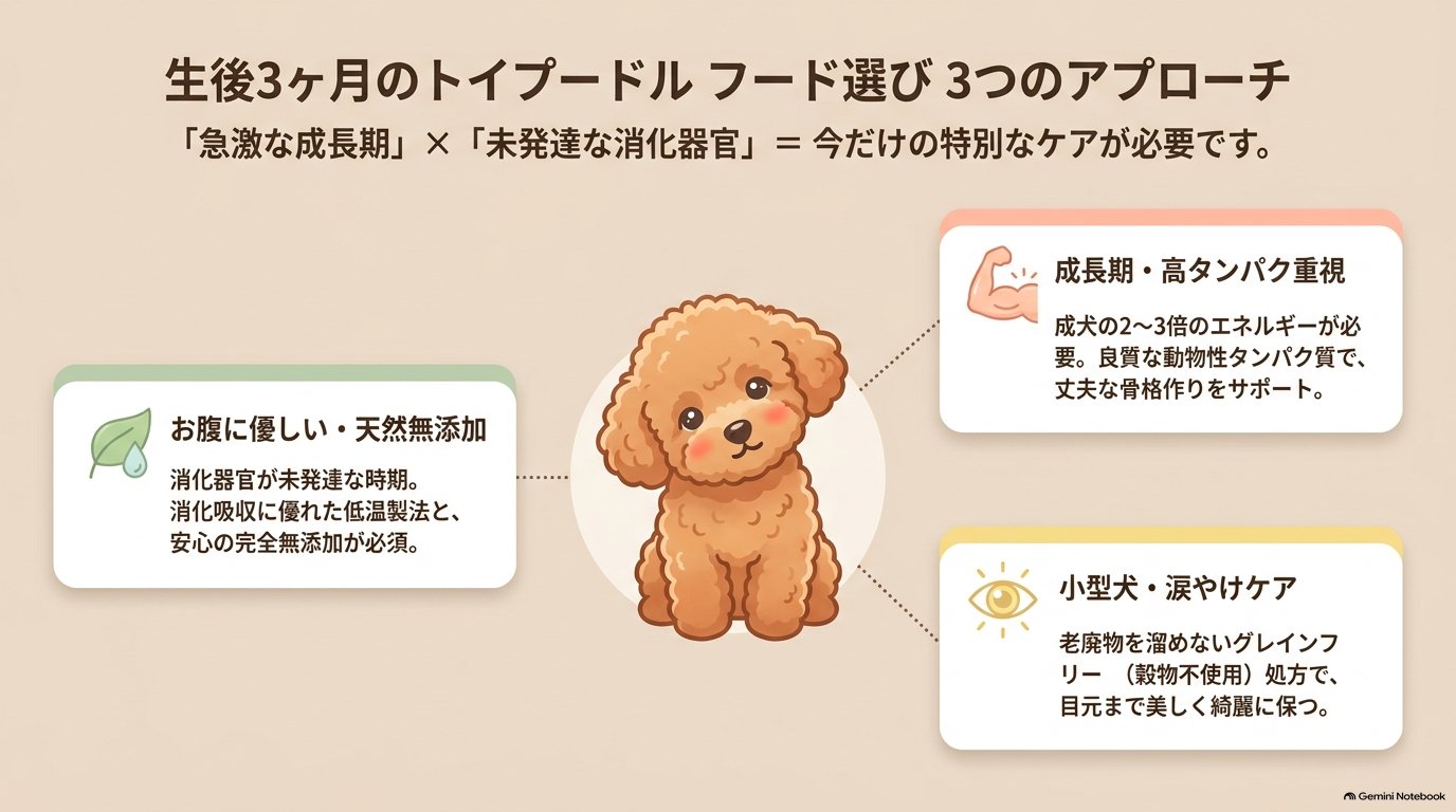 生後3ヶ月のトイプードル フード選び 3つのアプローチ