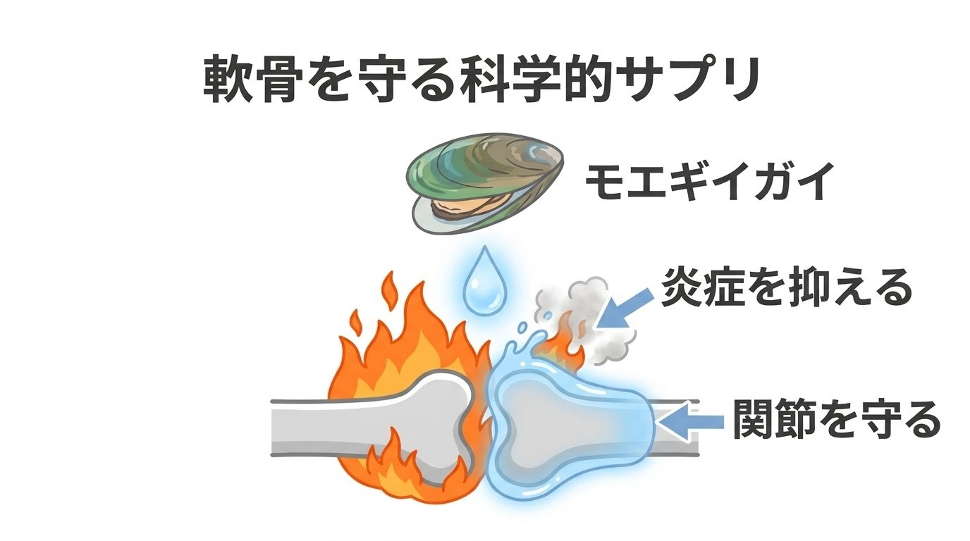 モエギイガイ抽出脂質（PCSO-524）による軟骨保護と関節サプリの科学的根拠