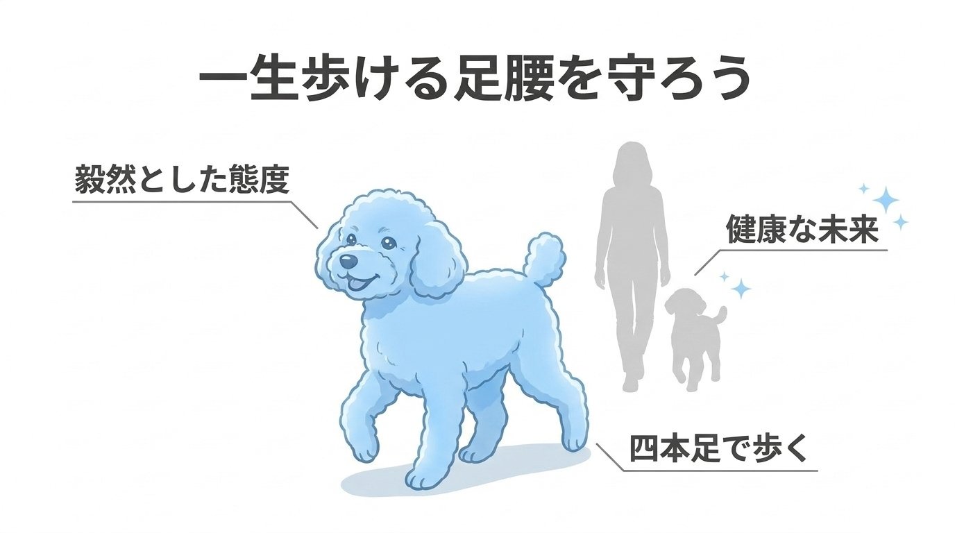 愛犬の一生歩ける足腰を守る二足歩行防止の4大原則ロードマップ