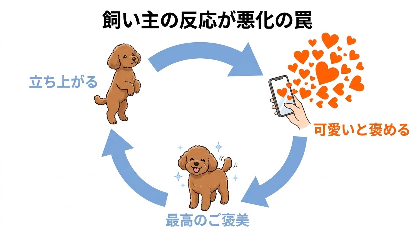 「可愛い！」の歓声やスマホ撮影が犬の二足立ちを強烈に固定化する理由