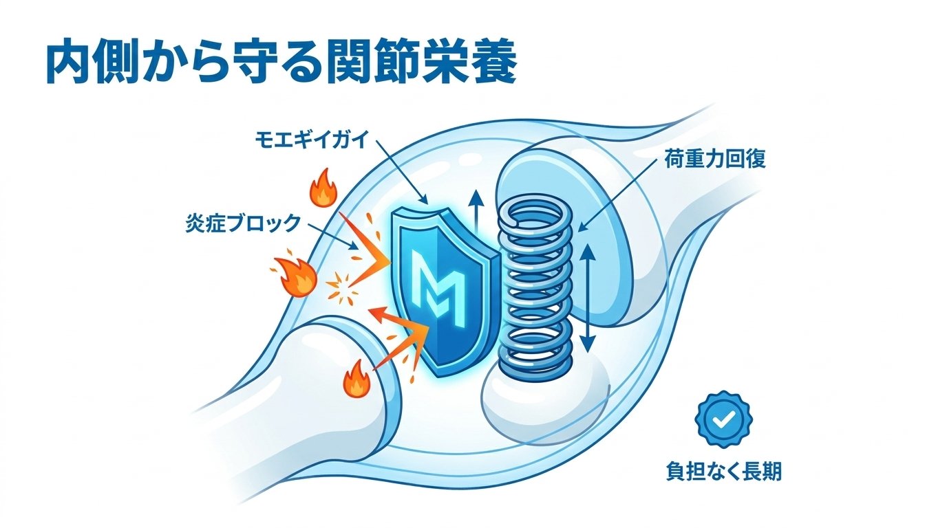 モエギイガイ抽出脂質（PCSO-524）による滑膜炎鎮静と荷重力回復