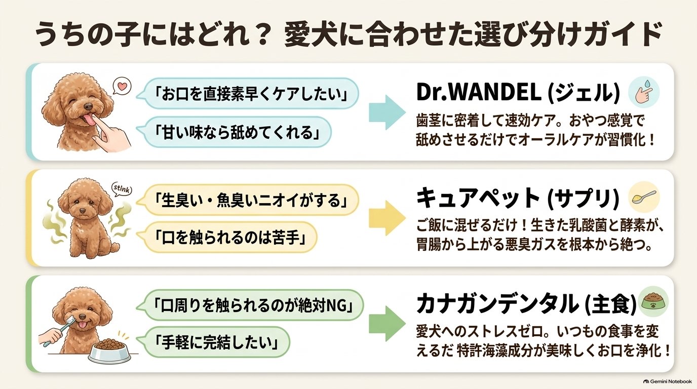 愛犬に合わせた口臭対策の選び分けガイド