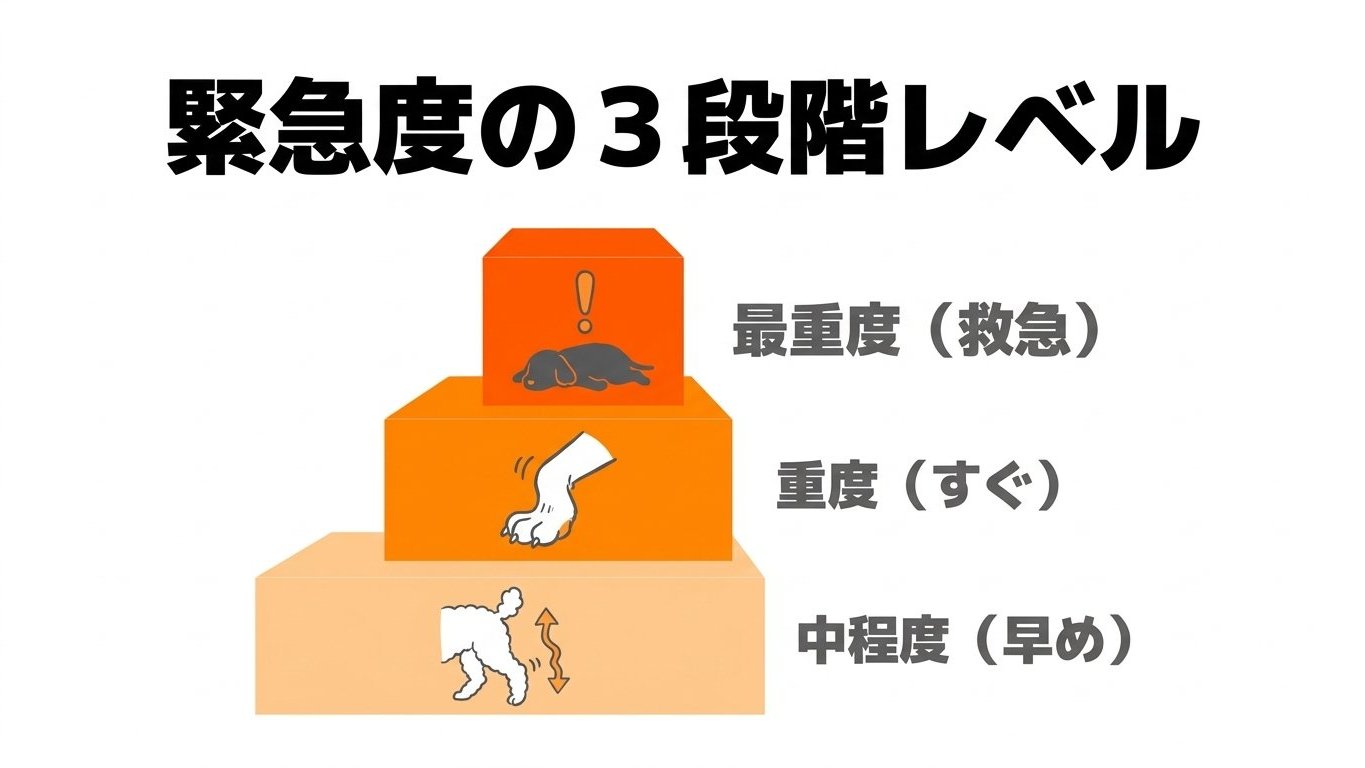 痛がらないふらつきの緊急度トリアージ(麻痺・排泄異常・受診目安のフローチャート)