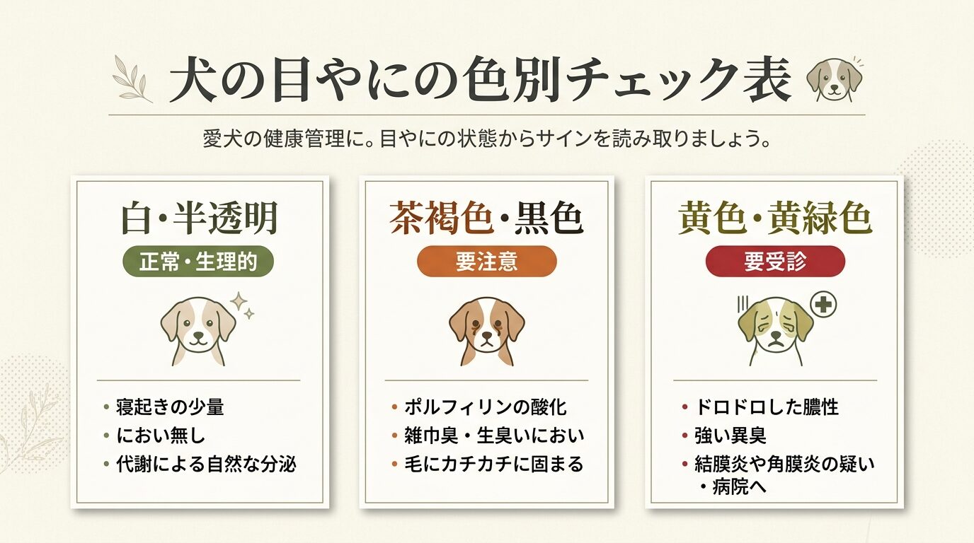 犬の目やにの色別チェック表