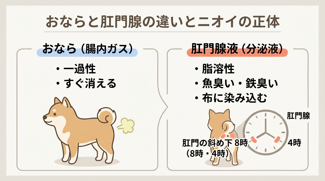 おならと肛門腺の違いとニオイの正体