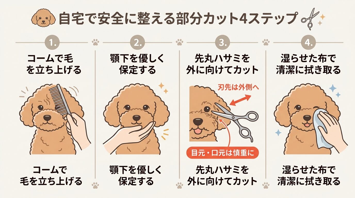 自宅で安全に整える部分カット4ステップ